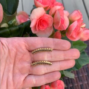 Gold and black stone ear crawlers